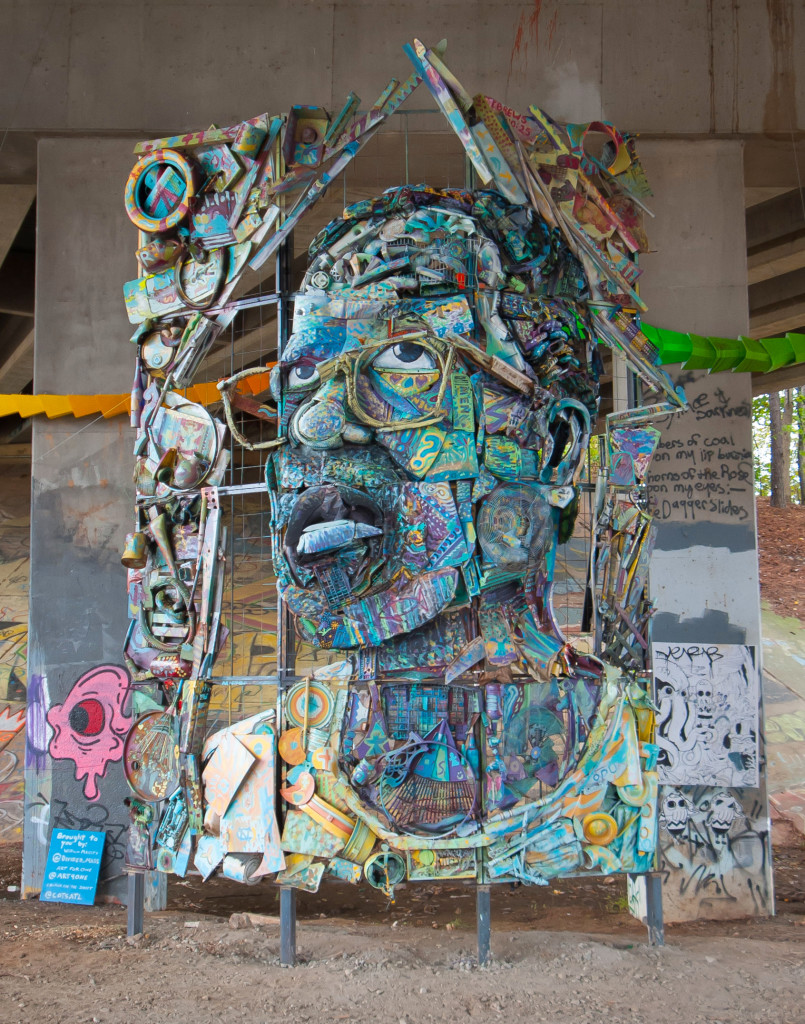 William Massey, The Art of Reconciliation, 22ft x 14ft x 3.5ft, Metal, found objects, paint. 2015